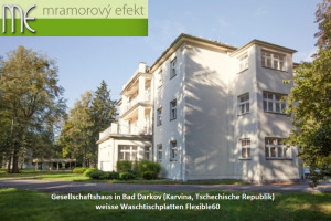 Gesellschaftshaus in Bad Darkov  weisse Waschtischplatten Flexible60